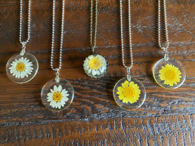 Pressed Flower Hand Made Resin Pendants