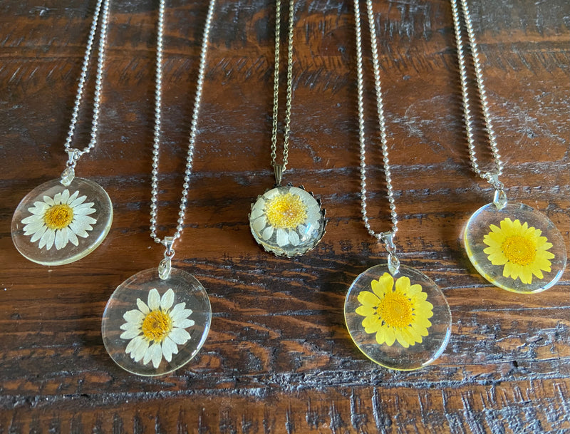 Pressed Flower Hand Made Resin Pendants