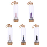 Crystal Infused Bamboo Glass Water Bottle