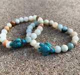 Amazonite & Turtle Beaded Bracelet