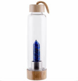 Crystal Infused Bamboo Glass Water Bottle