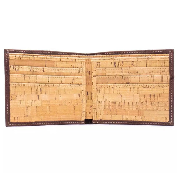 Mens Natural Cork Vegan Wallet -  2 Tone