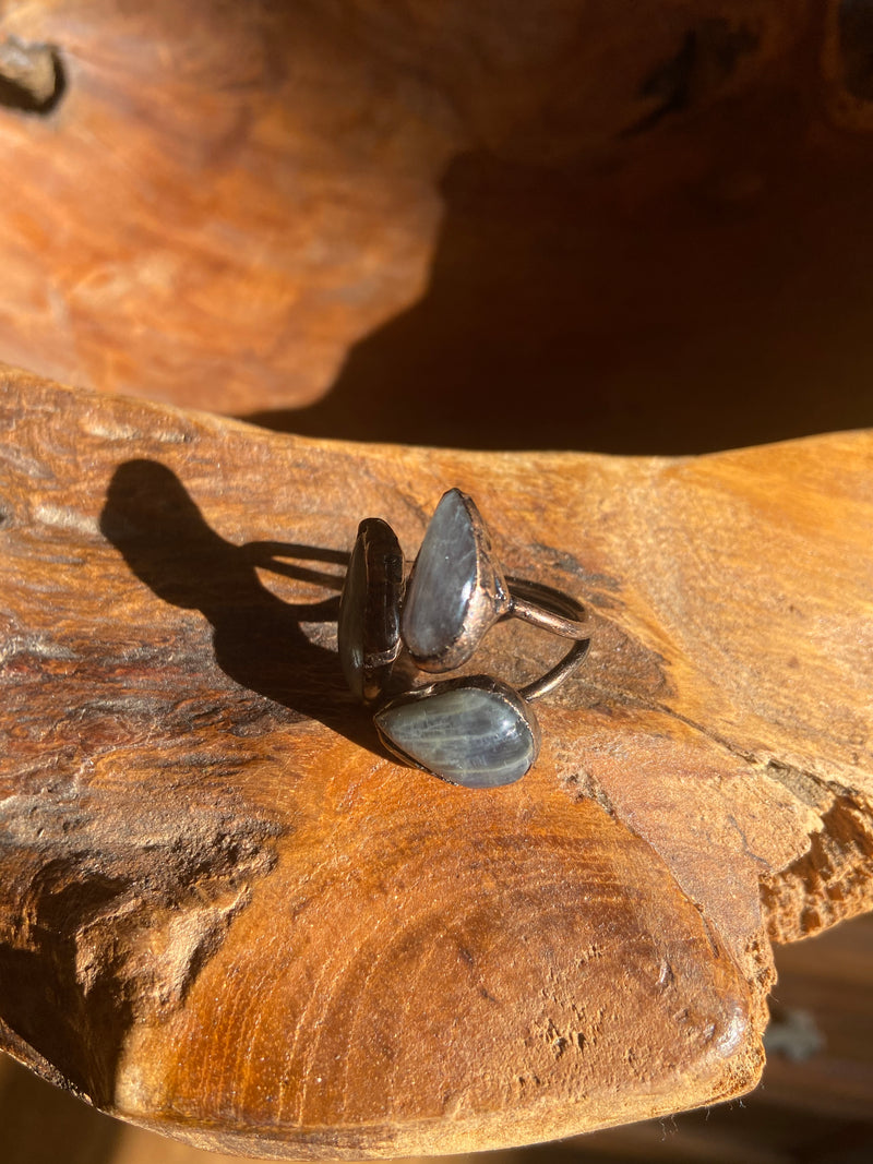 Hand Made Copper and Raw Crystal Rings