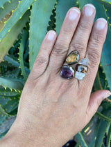 Hand Made Copper and Raw Crystal Rings