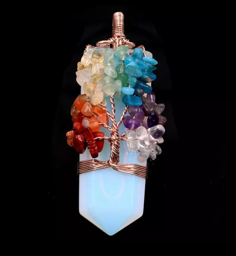 Tree Of Life Crystal Point Pendant