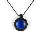 Natural Crystal Pendant Necklace - macrame adjustable