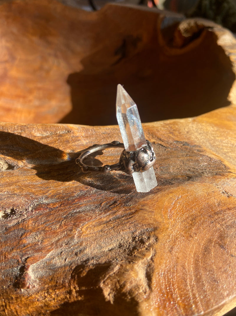 Hand Made Copper and Raw Crystal Rings