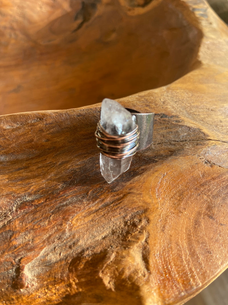 Hand Made Copper and Raw Crystal Rings