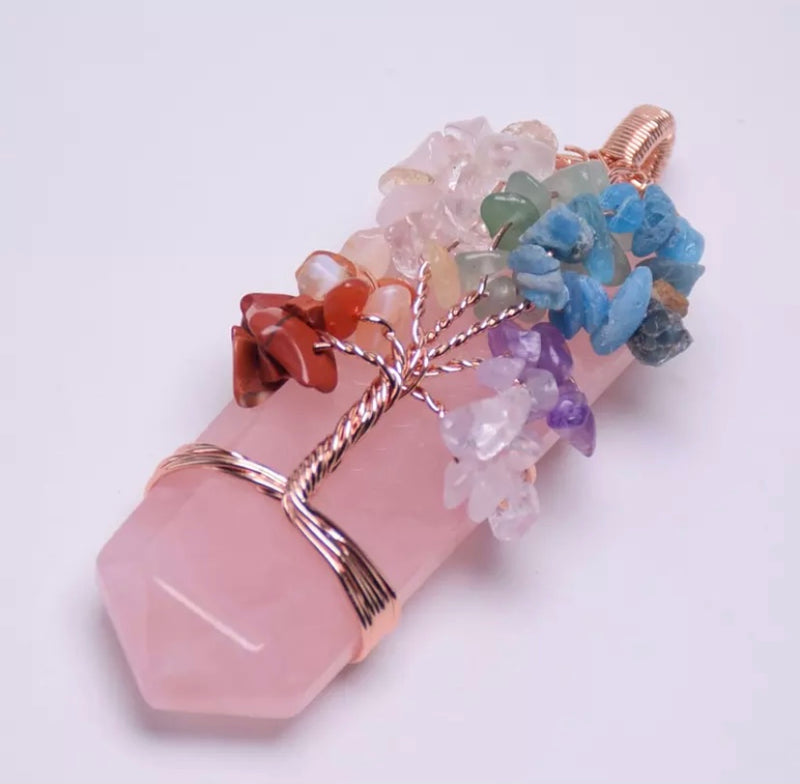 Tree Of Life Crystal Point Pendant