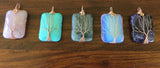 Natural Gem Stone Copper Wire Wrapped Tree of Life Healing Pendant