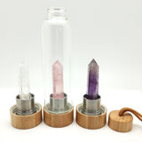 Crystal Infused Bamboo Glass Water Bottle