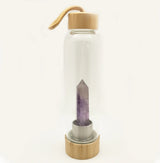 Crystal Infused Bamboo Glass Water Bottle